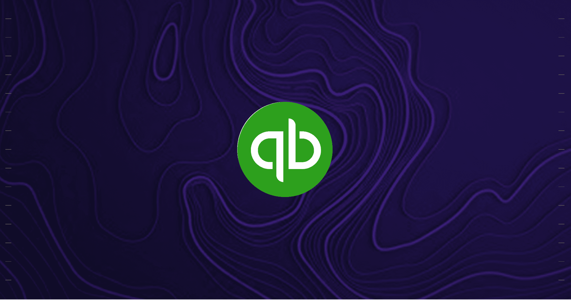 The QuickBooks logo on a dark topographic background, representing the QuickBooks Connector by Meridian